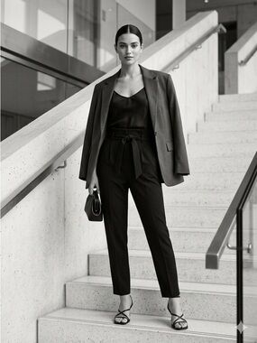 EUC H&M High-Waisted Paperbag Trousers US 6